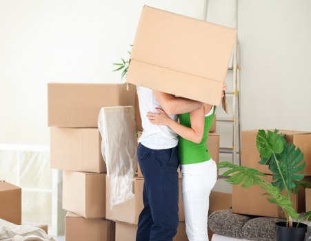 Organized moving boxes and furniture for a Camberwell relocation